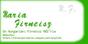 maria firneisz business card